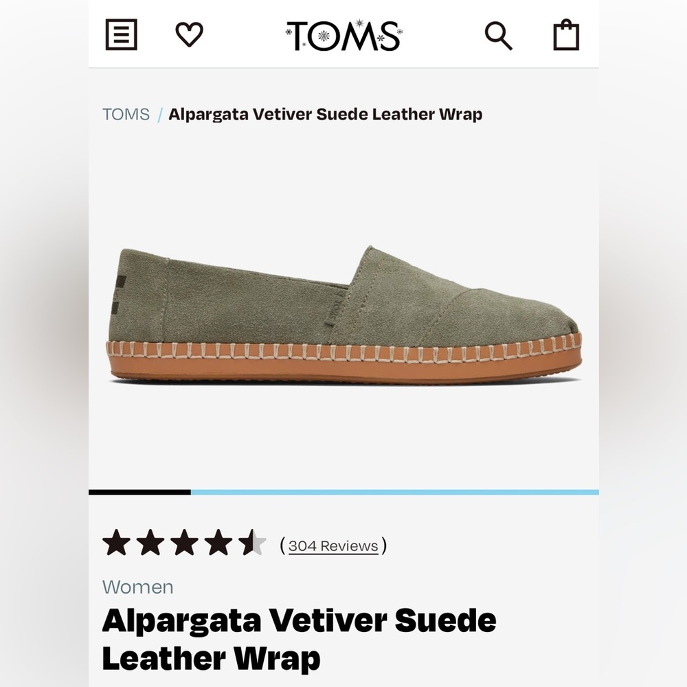 Alpargata Vetiver Suede Leather Wrap sz.10